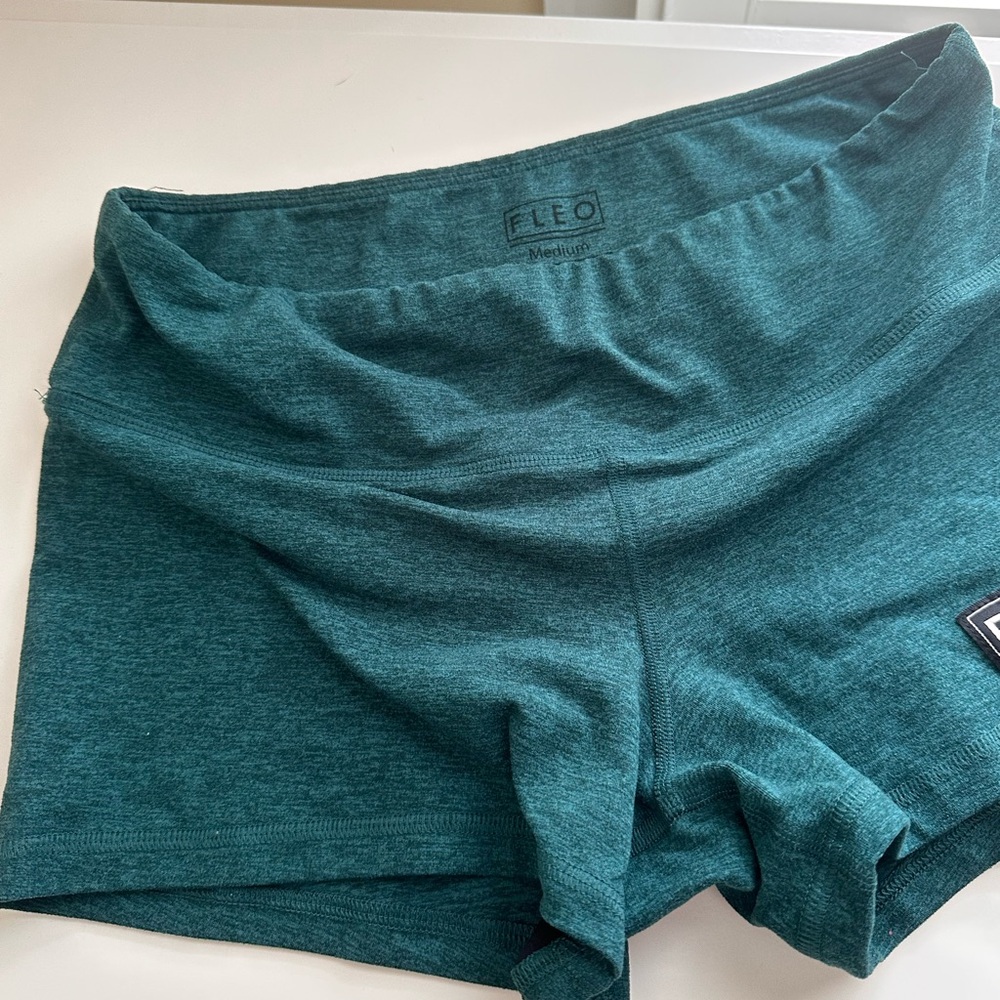 FLEO Heather Deep Teal Workout Shorts